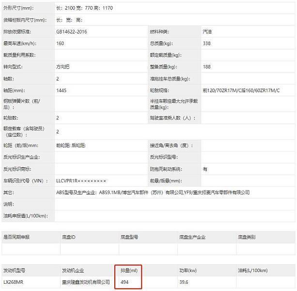 奔达燎700上线工信部！另有无极525R、东风CLX250等