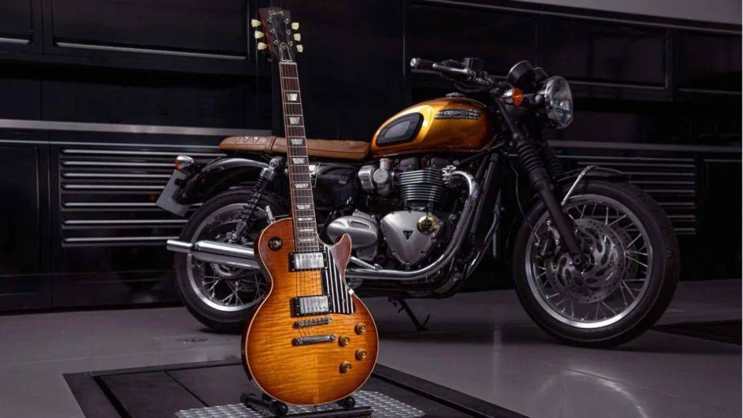 凯旋T120 x Gibson,联名打造独一无二的摩托车和吉他